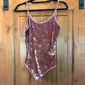 Crushed Velvet Low-back Bodysuit